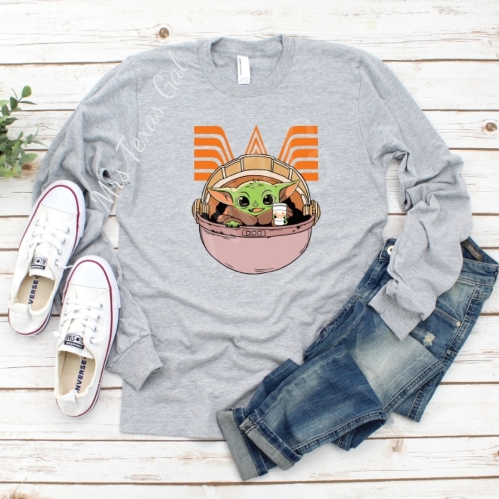 Whataburger Baby Yoda Long Sleeve - Picture 1 of 3